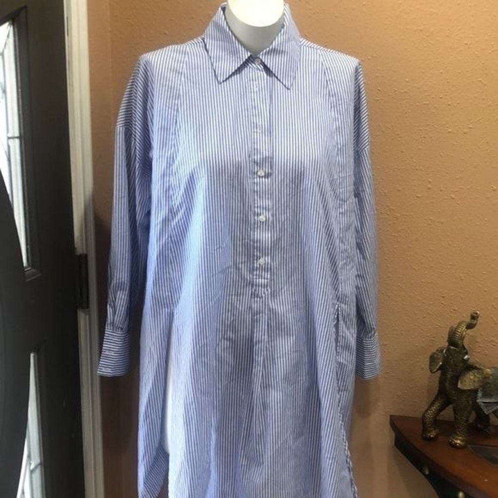 Zara striped long button up shirt